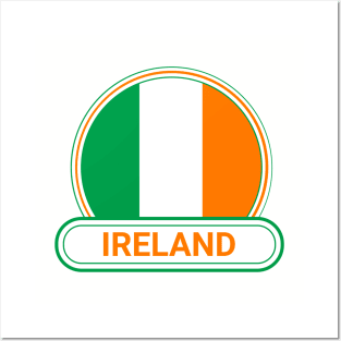 Ireland Country Badge - Ireland Flag Posters and Art